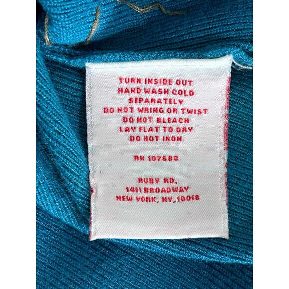 Ruby Rd. Women's Scoop Neck Embellished Sleeveless Stretch Top in Blue - Sz L - Picture 6 of 6